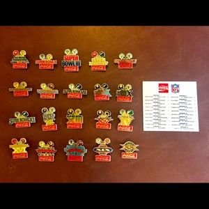 Coca-Cola pin set: Super Bowl XX collection- complete set